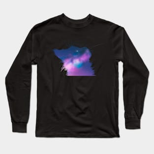 Abstract Galaxy Cat Long Sleeve T-Shirt